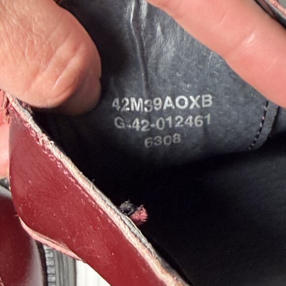 TOPSHOP Women's Size 8 Burgundy Leather Made in Italy Oxford Preppy Quiet Luxury - Picture 8 of 8